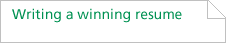 Link - Writing a winning resume