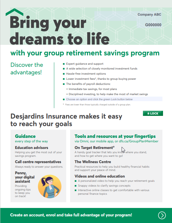Front page of the Bring your dreams to life flyer